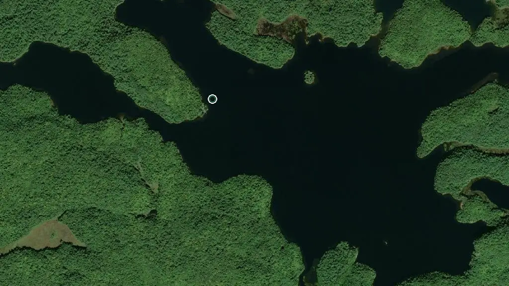 Aerial view of Restoule Provincial Park and surroundings