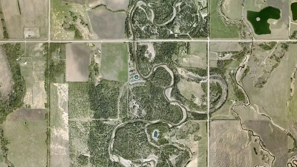 Aerial view of River Ridge RV Park & Campground and surroundings