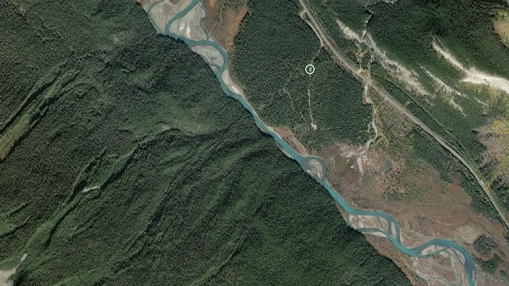 Aerial view of Icefields Parkway - Rampart Creek and surroundings