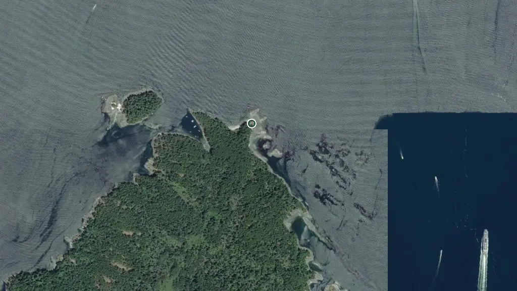 Aerial view of Arbutus Point Campground - Gulf Islands National Park Reserve and surroundings