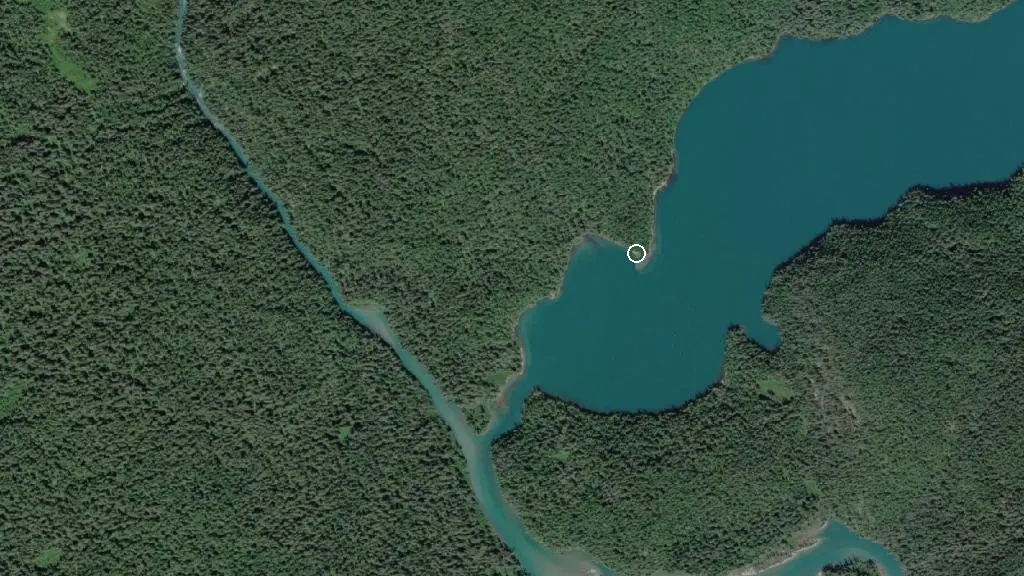 Aerial view of Indian Point Campground and surroundings