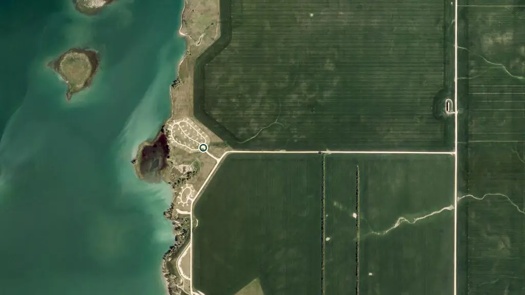 Aerial view of Wally's Campground Loop A and surroundings