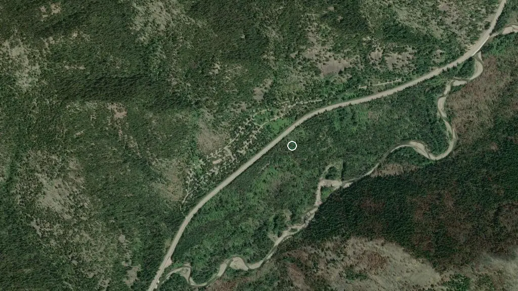 Aerial view of Hampton Campground - E.C. Manning Provincial Park and surroundings