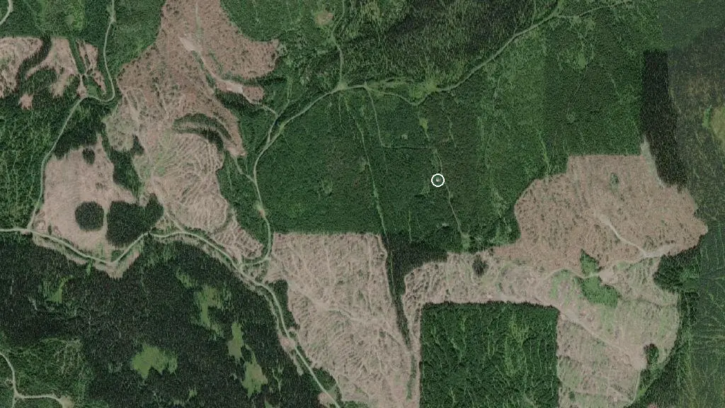 Aerial view of Cahilty Lodge and surroundings