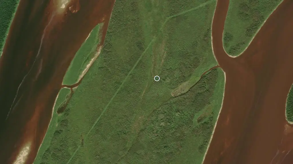 Aerial view of Tidewater Provincial Park and surroundings