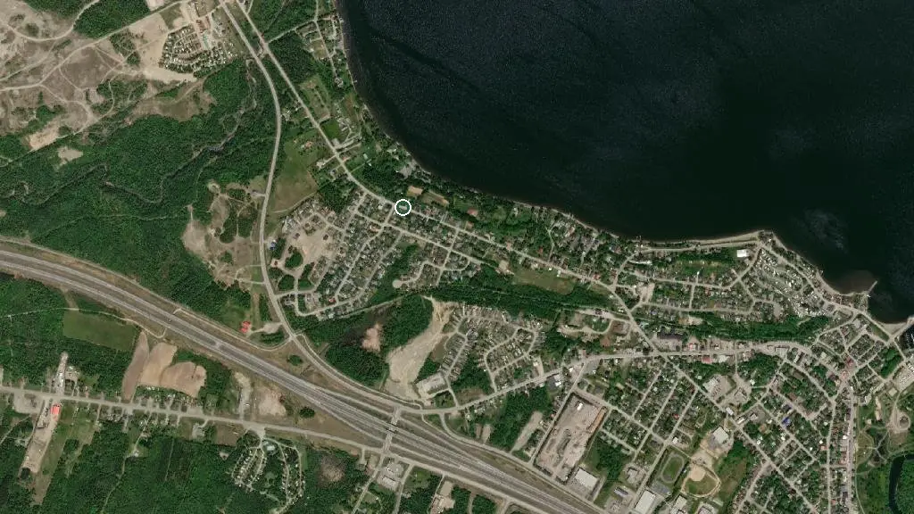 Aerial view of Camping Du Fort Ingall and surroundings