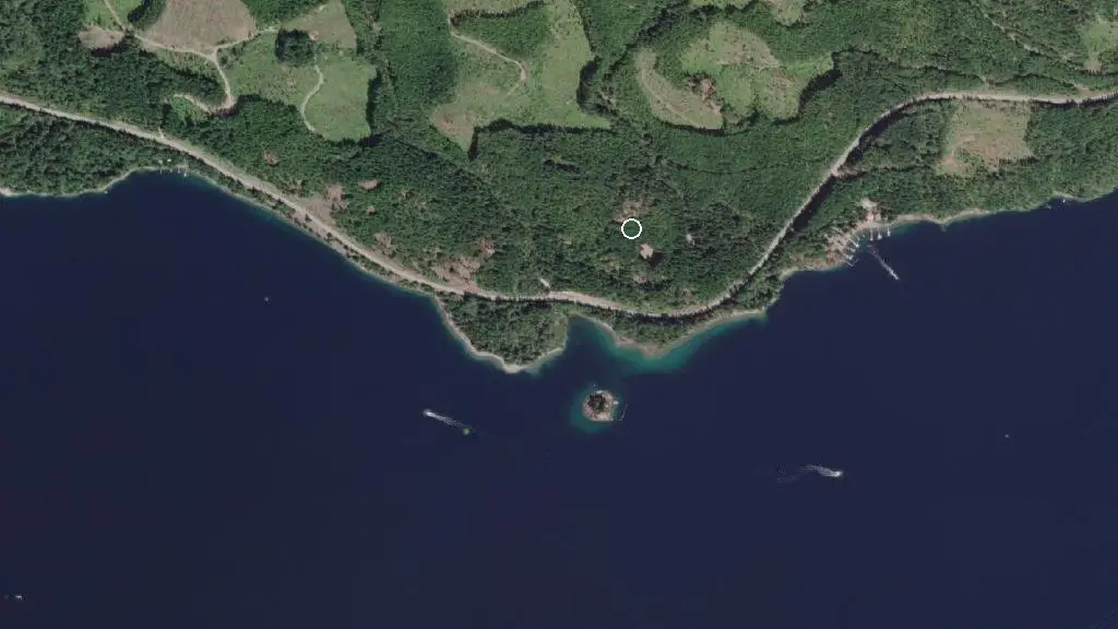Aerial view of Taylor Arm Provincial Park and surroundings