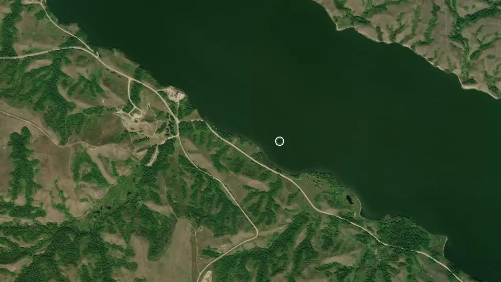 Aerial view of Buffalo Pound Provincial Park and surroundings