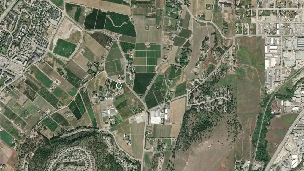 Aerial view of Orchard Valley RV Park and surroundings