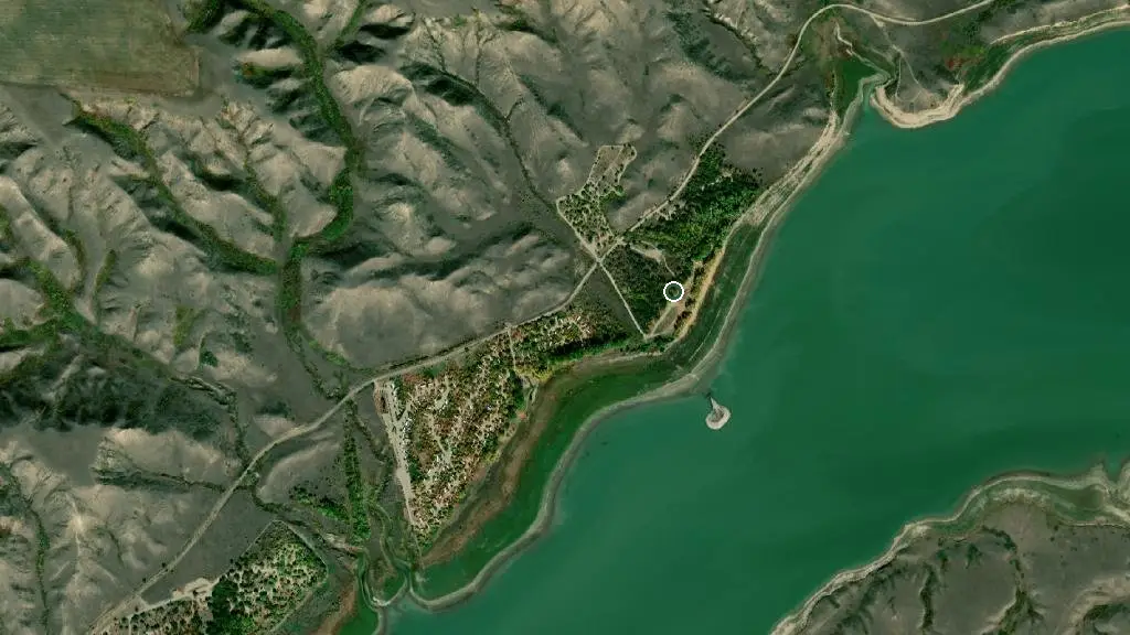 Aerial view of Riverside Campground and surroundings