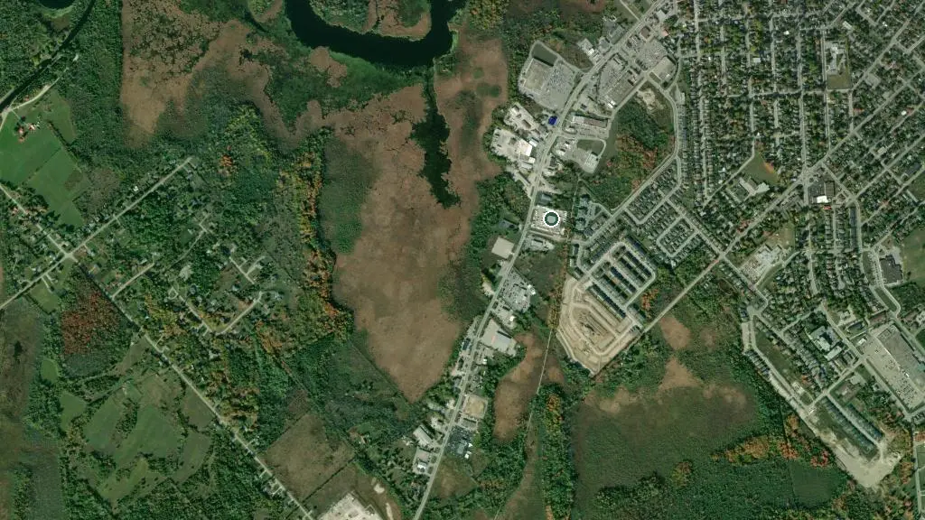 Aerial view of Leisure Days RV Smiths Falls and surroundings