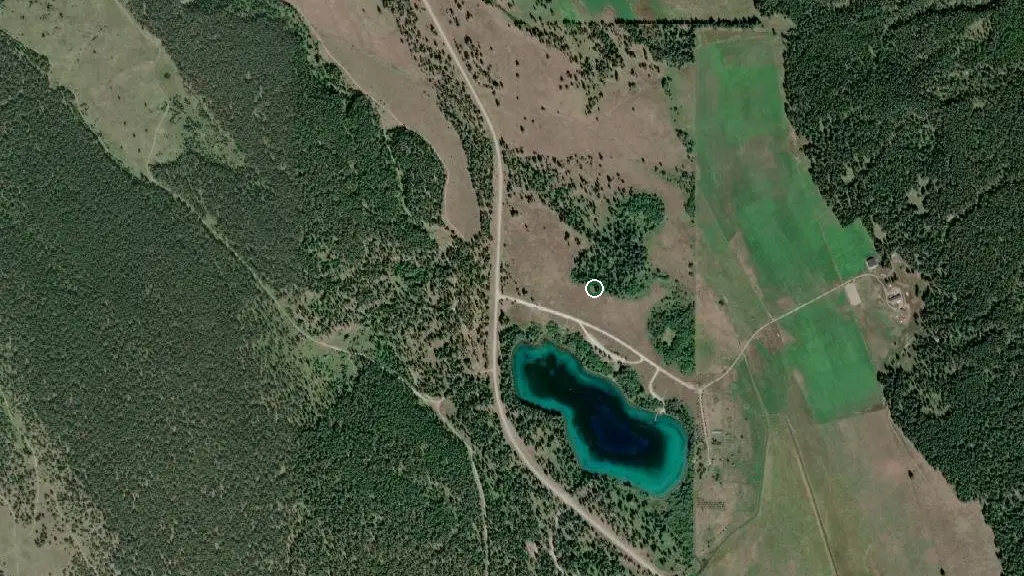 Aerial view of Norbury Lake Provincial Park and surroundings