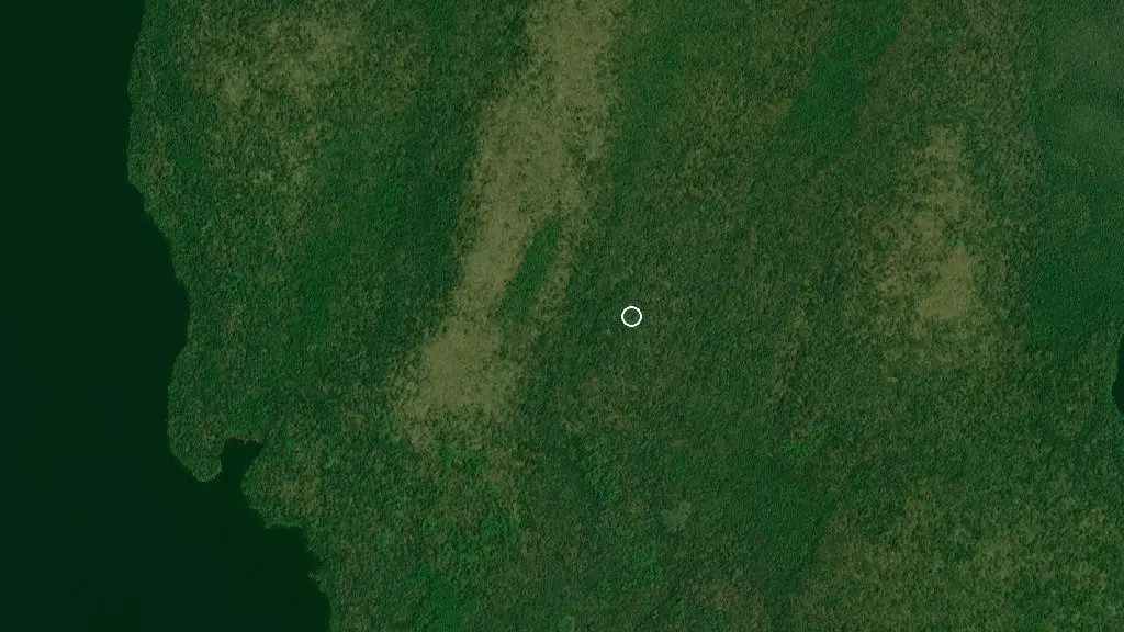 Aerial view of Wakami Lake Provincial Park and surroundings