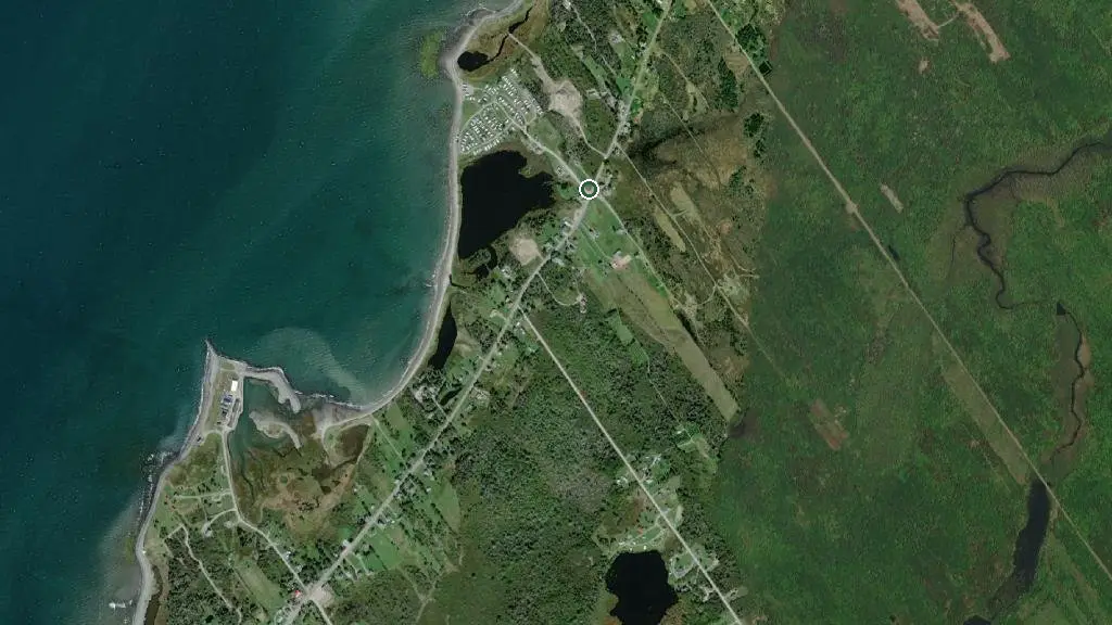 Aerial view of Scallywags Campground and surroundings