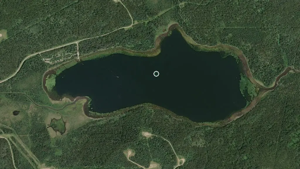 Aerial view of Swan Lake Provincial Recreation Area and surroundings