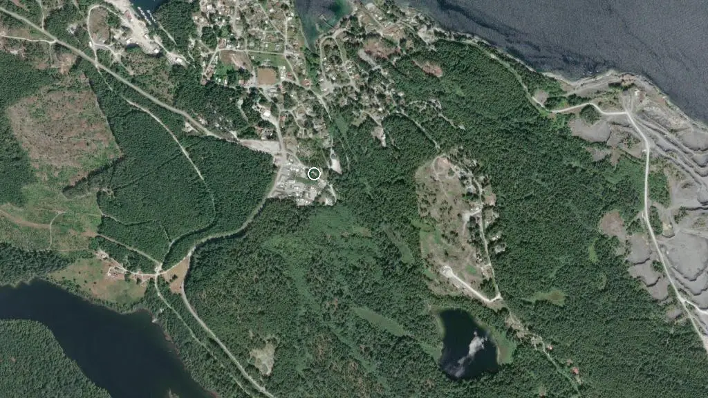 Aerial view of Texada RV Park and surroundings