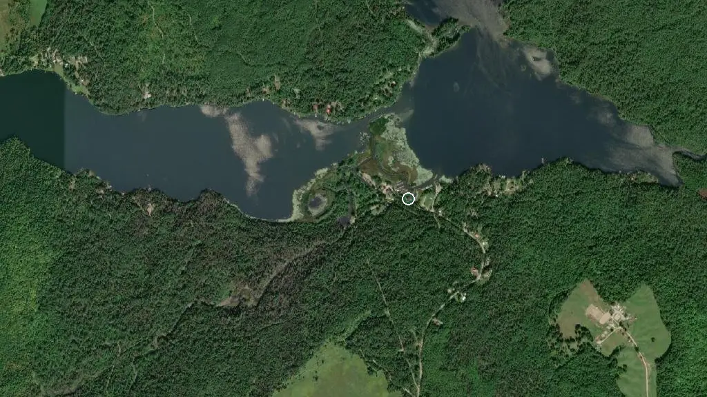 Aerial view of Country Cabins & Campground and surroundings