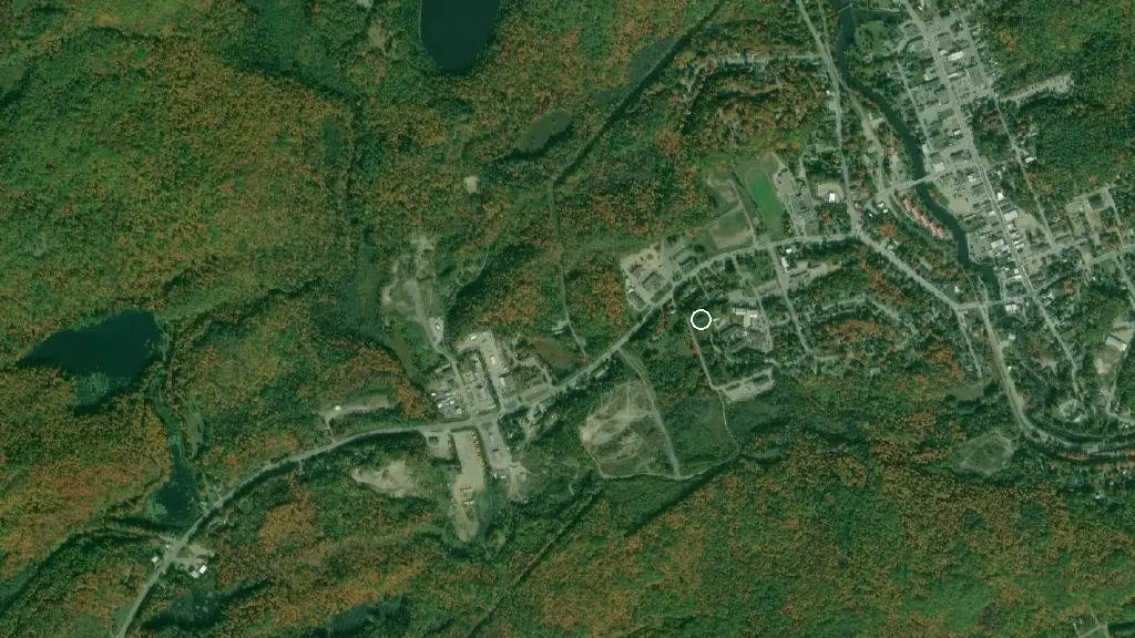 Aerial view of Bancroft Campground and surroundings