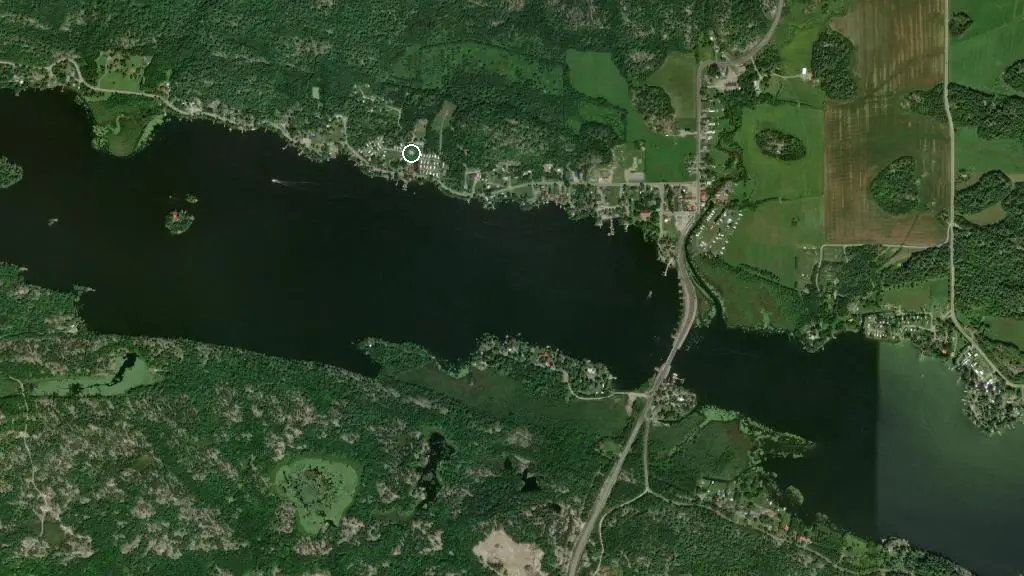 Aerial view of Joli Voyageur Resort and surroundings