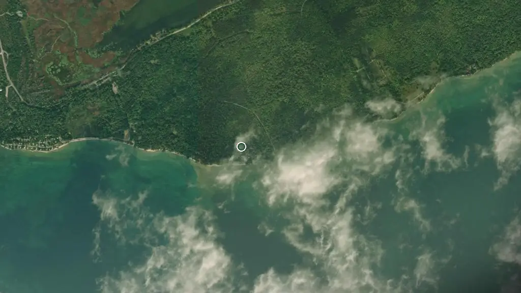 Aerial view of Trail's End Campground and surroundings