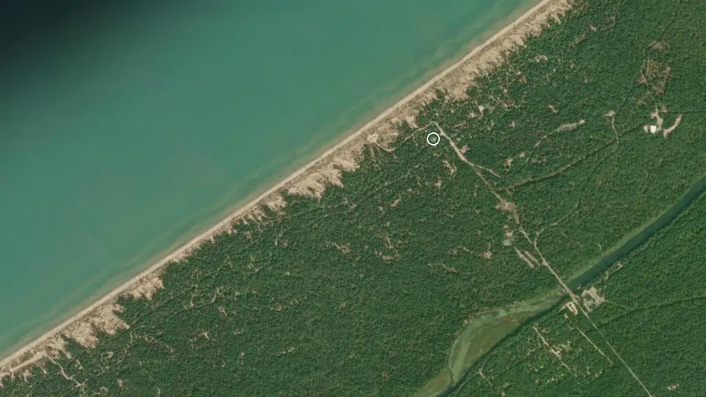 Aerial view of Pinery Park - Dunes Campground and surroundings