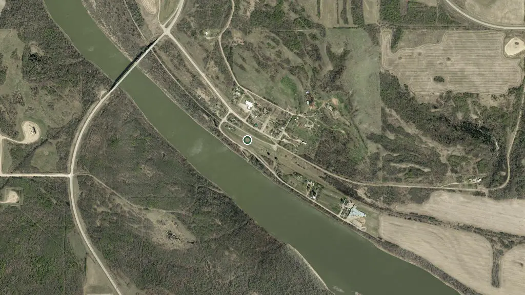 Aerial view of Heinsburg Water Tower Campsite and surroundings