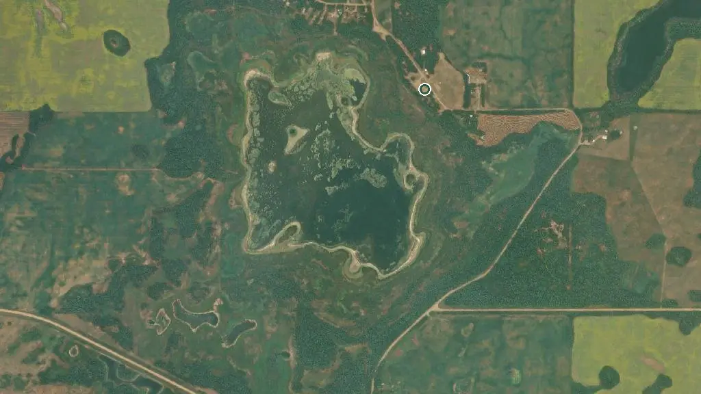 Aerial view of Sandy Lake Campground and surroundings