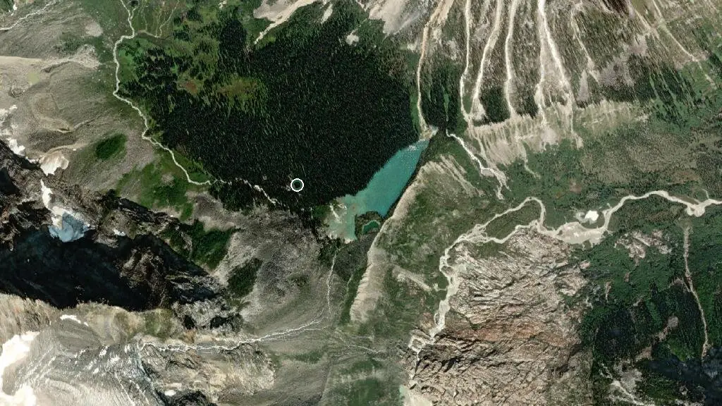 Aerial view of Glacier Circle Cabin and surroundings