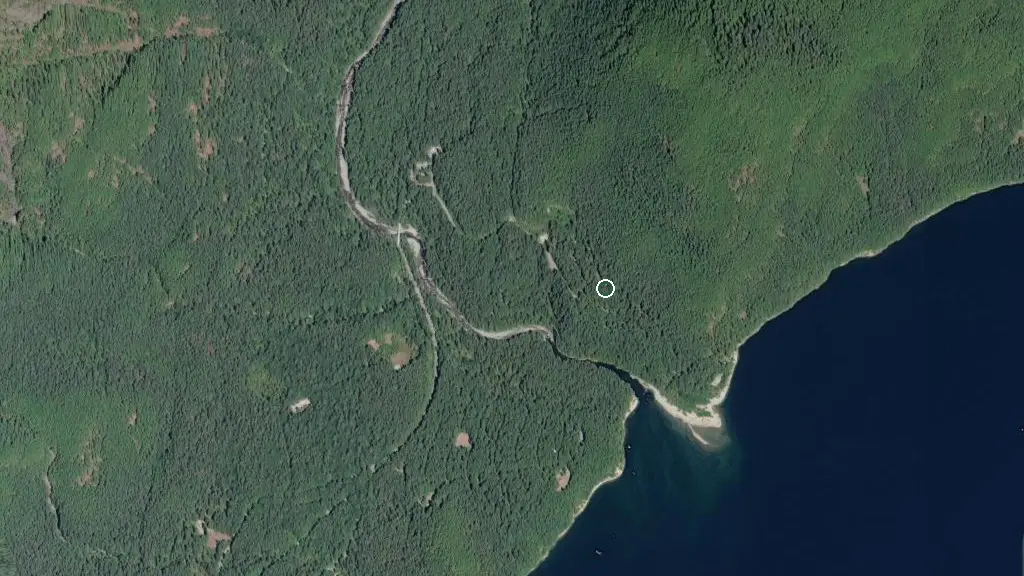 Aerial view of North Beach Campground and surroundings