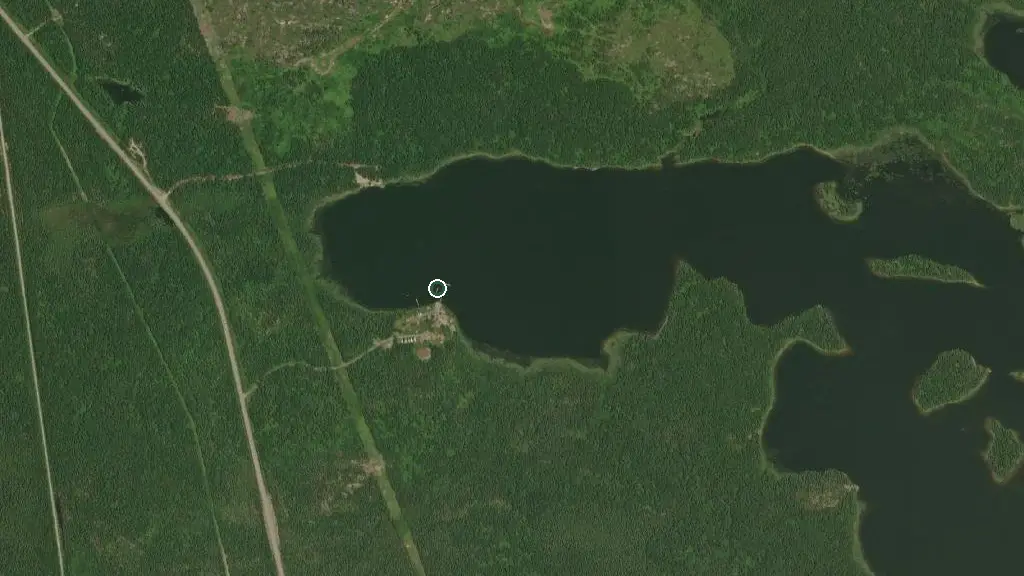 Aerial view of Fishermans Cove Camp and surroundings