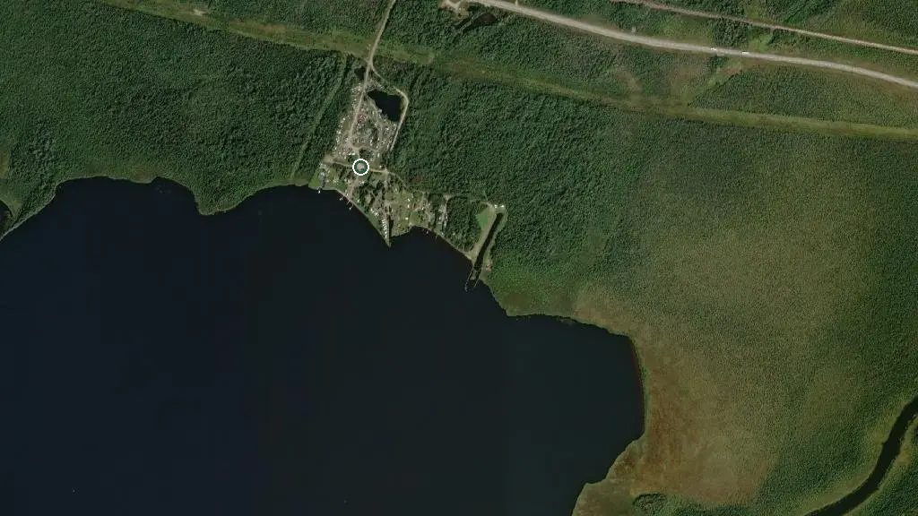 Aerial view of Camp Sawmill Bay and surroundings