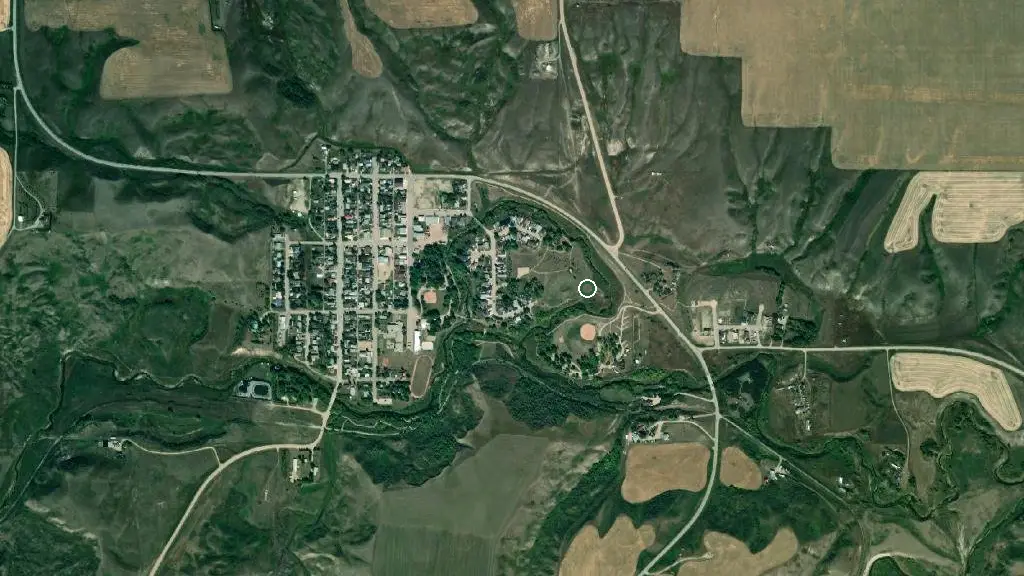 Aerial view of Carbon East Campground and surroundings