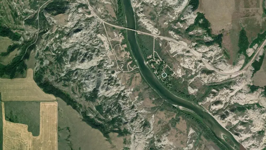 Aerial view of Tolman Campgrounds and surroundings