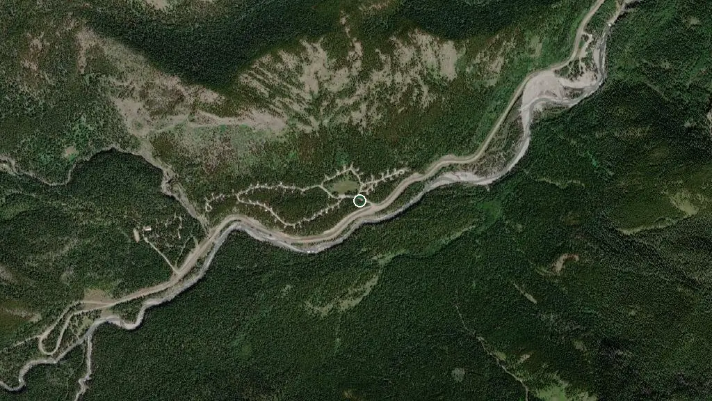 Aerial view of Bluerock Campground and surroundings