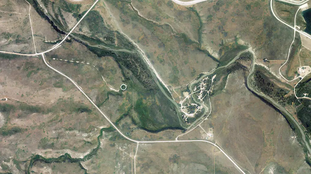 Aerial view of Willow Creek Provincial Park and surroundings