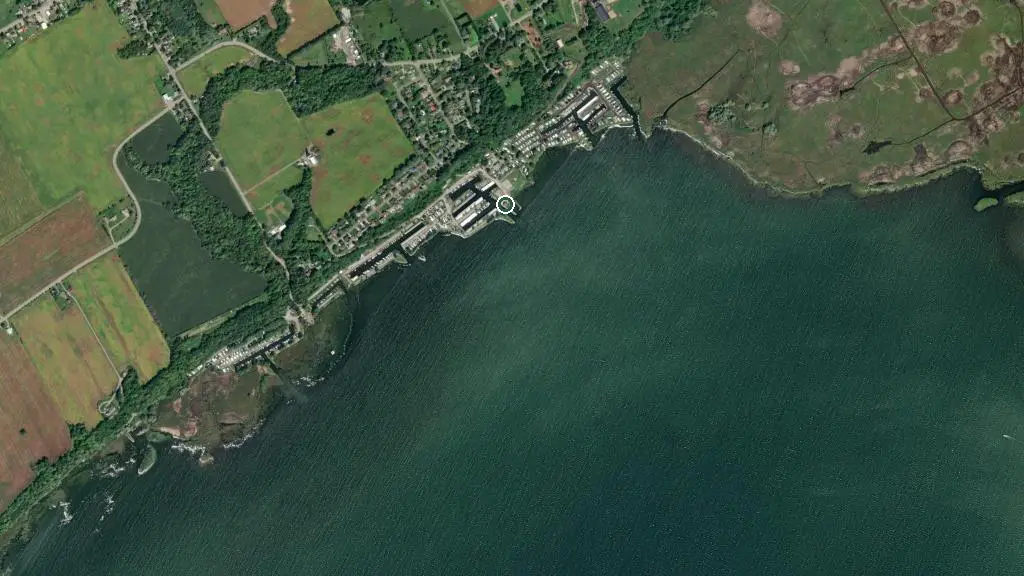 Aerial view of Long Point Bay – Daiva RV Resorts and surroundings