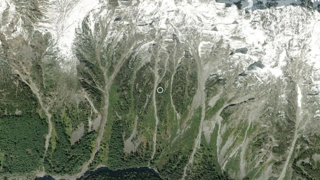 Aerial view of Garibaldi Provincial Park and surroundings