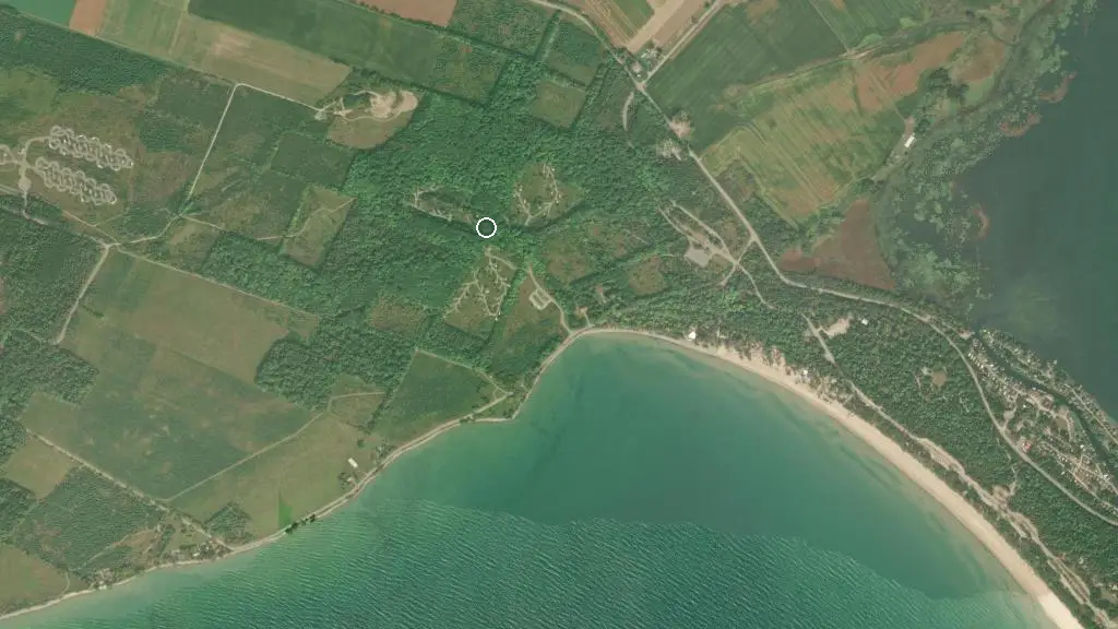 Aerial view of Woodlands Campground and surroundings