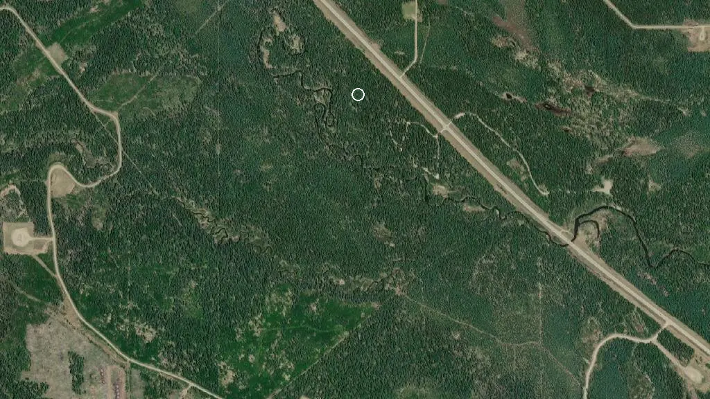 Aerial view of Chambers Creek Provincial Recreation Area and surroundings