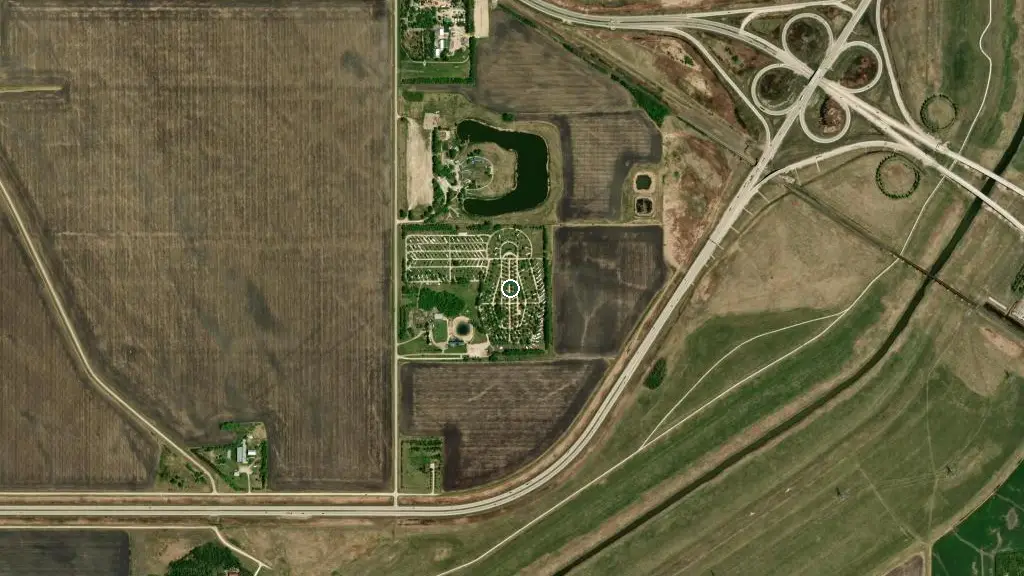 Aerial view of Town & Country Campground and surroundings