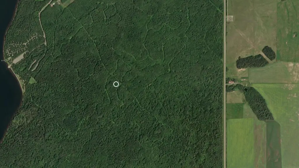 Aerial view of Beatton Provincial Park and surroundings