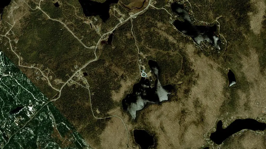 Aerial view of Camp Familial St-Urbain and surroundings