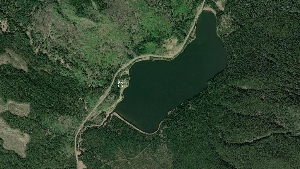 Aerial view of Moberly Flats Campground and surroundings