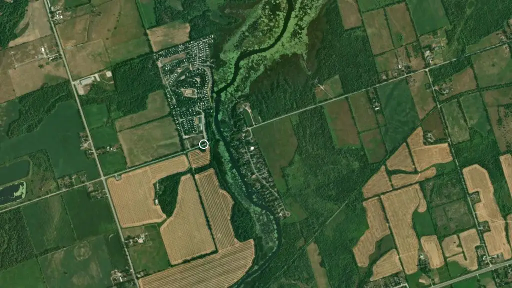 Aerial view of Narrows Campground and surroundings