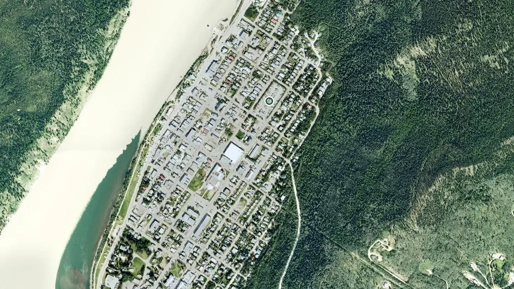 Aerial view of Gold Rush Campground and surroundings