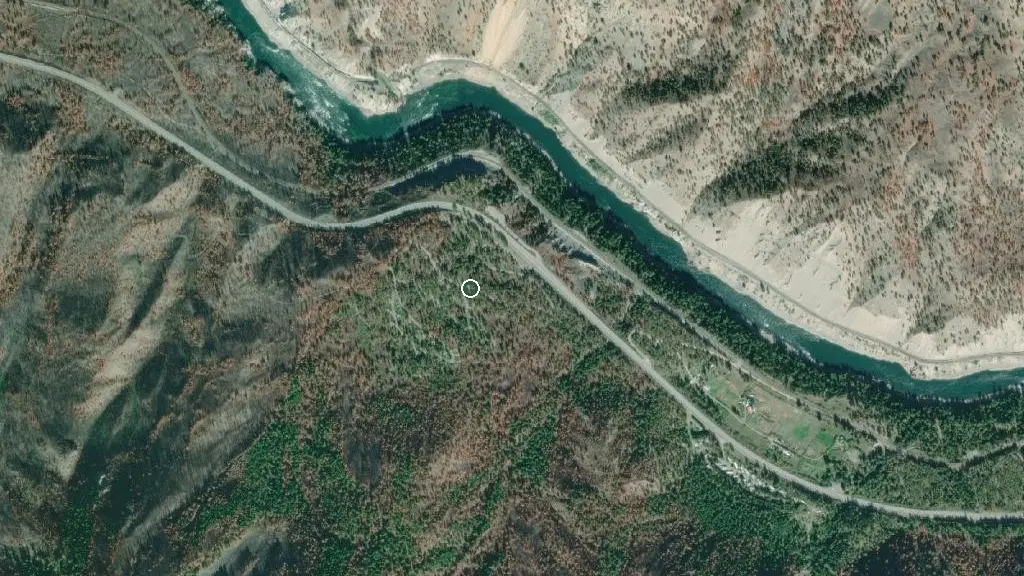 Aerial view of Skihist Provincial Park Campground and surroundings