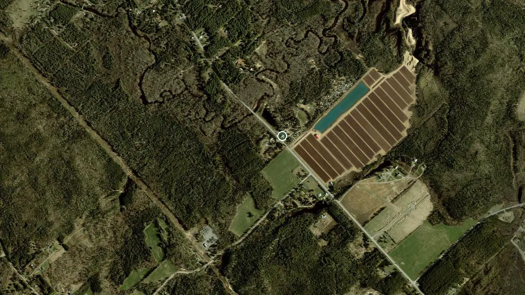 Aerial view of Camping Aventure Rivière Noire (ste-Émélie) and surroundings