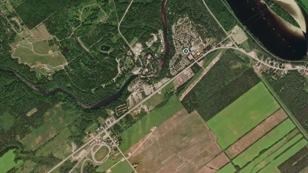 Aerial view of Camping St-Félicien and surroundings