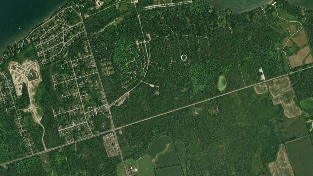 Aerial view of Sibbald Point - Hemlock Campground and surroundings