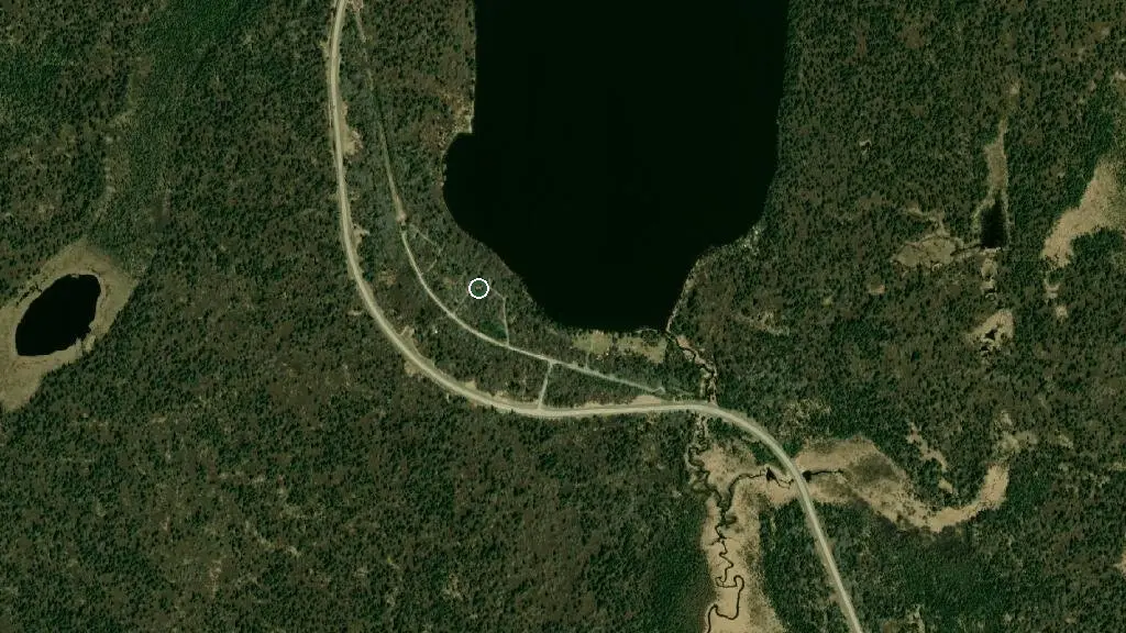 Aerial view of Moon Lake Campground and surroundings
